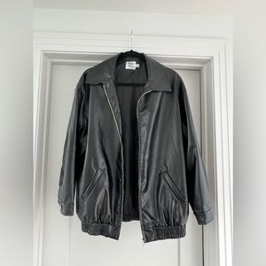 Princess Polly Ortega Faux Leather Jacket in Black